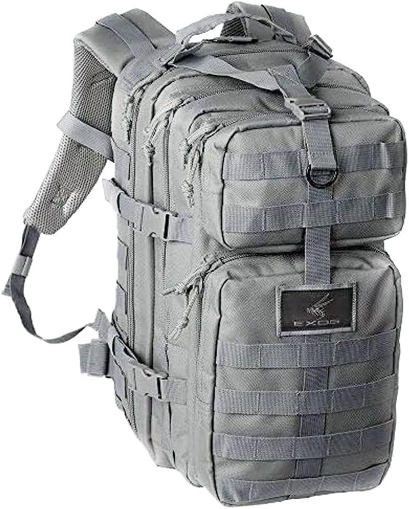 Bravo Backpack - Large Military Hiking Backpack 34L - Waterproof Heavy-Duty Molle Hunting Bag for Men - Tactical Rucksack Daypack - Hydration Pack Compatible for Running, Cycling, Biking- (Gray)